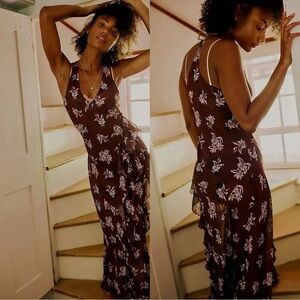 Free People Stop and Stare Maxi Slip Dress XS